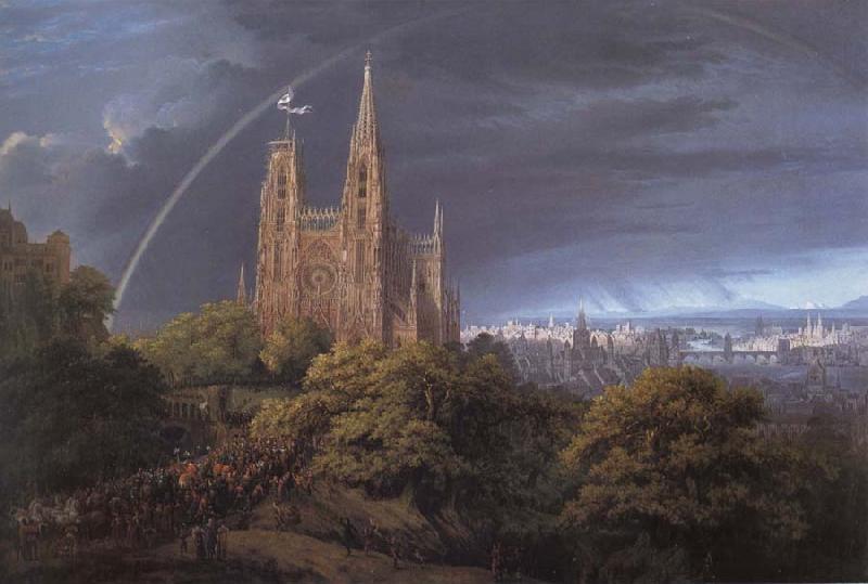 Karl friedrich schinkel Medieval City on a River oil painting picture